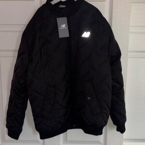 New Balance Men's Quilted Black Bomber Jacket